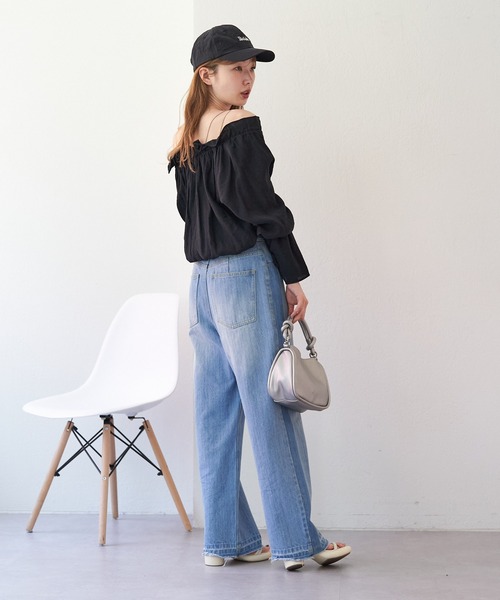 Kastane(カスタネ)の「ワッシャー楊柳ギャザーブラウス(シャツ/ブラウス・レディース・オフホワイト/サックスブルー/ブラック・FREE)」の22枚目の写真