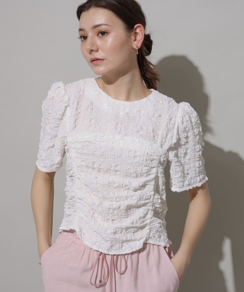 Rirandture クロップドリンクルブラウス Rirandture（リランドチュール）の「クロップドリンクルブラウス