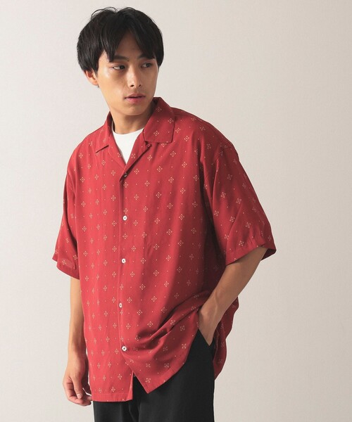 B:MING by BEAMS(ビーミングバイビームス)の「B:MING by BEAMS / 小紋 オープンカラー シャツ(シャツ/ブラウス・メンズ・ネイビー/レッド・SMALL/MEDIUM/LARGE/X-LARGE)」の3枚目の写真