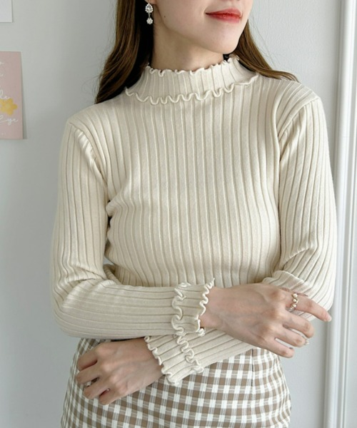 Loueme（ルエム）の「ダブルメロウリブニットトップス（ニット