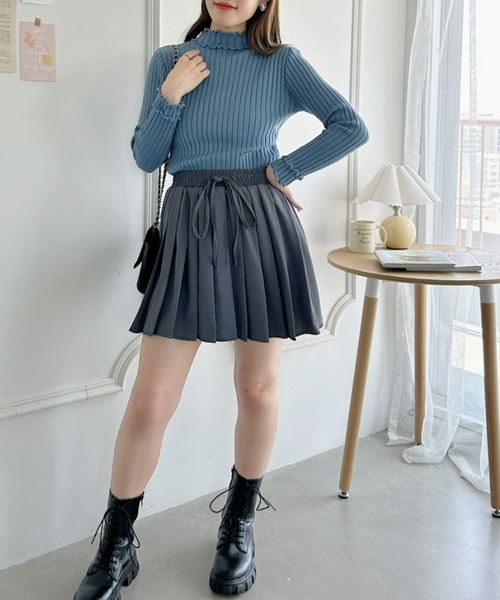 Loueme(ルエム)の「ダブルメロウリブニットトップス(ニット/セーター・レディース・ホワイト/アイボリー/ブラック/ブルー・FREE)」の13枚目の写真