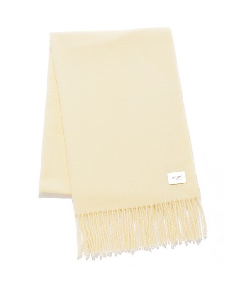 emmi（エミ）の「【emmi atelier】カラーストール（マフラー・レディース・ダークブルー/イエロー/オフホワイト・FREE）」の8枚目の写真
