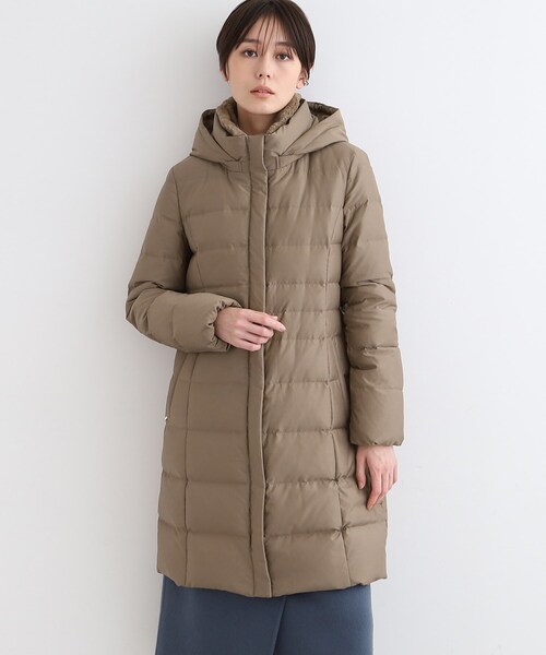 インディヴィ 美品3wayファー付きロングダウンコート ブルー