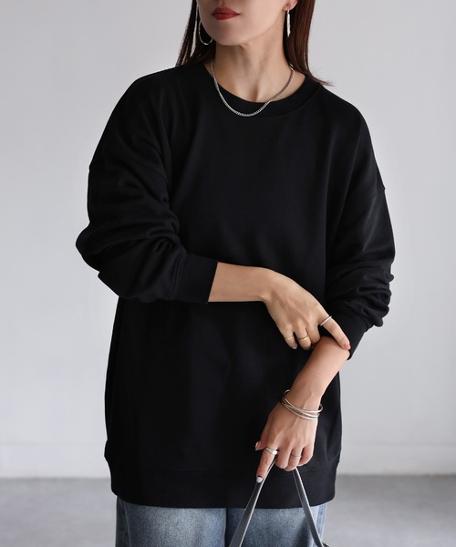 Riberry（リベリー）の「オーバーサイズスウェット（スウェット・レディース・チャコールグレー/ブラック/ネイビー/グリーン/アイボリー/オートミール・FREE）」の8枚目の写真