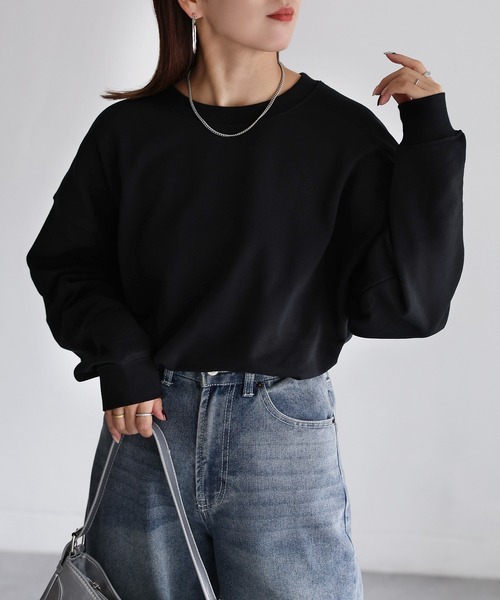 Riberry（リベリー）の「オーバーサイズスウェット（スウェット・レディース・チャコールグレー/ブラック/ネイビー/グリーン/アイボリー/オートミール・FREE）」の7枚目の写真