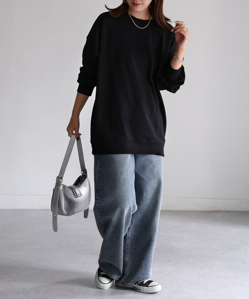 Riberry（リベリー）の「オーバーサイズスウェット（スウェット・レディース・チャコールグレー/ブラック/ネイビー/グリーン/アイボリー/オートミール・FREE）」の10枚目の写真