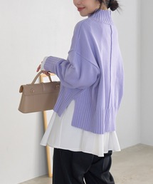 VIS | 【選べる着丈】サイドスリットニット【アンチピリング・洗える】(ニット/セーター)