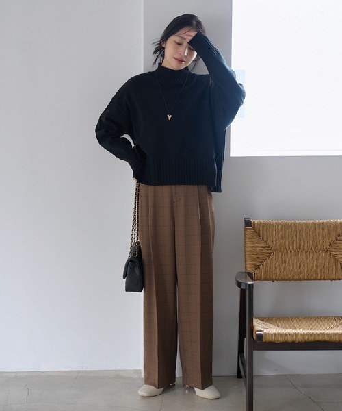 VIS（ビス）の「【選べる着丈】サイドスリットニット【アンチピリング・洗える】（ニット/セーター・レディース・ラベンダー/ホワイト系その他/オフホワイト/ブラック・FS/FREE）」の20枚目の写真