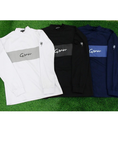 GIORNO SEVEN（ジョルノセブン）の「モックネックシャツ ゴルフウェア 筆記体ロゴ 長袖 ポロシャツ ハイネック メンズ（ゴルフグッズ・メンズ・ブラック/ホワイト/ネイビー・M/L/XL/XXL）」の7枚目の写真