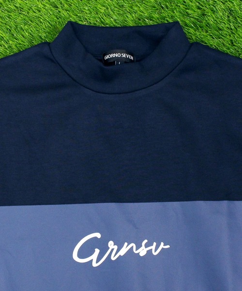 GIORNO SEVEN（ジョルノセブン）の「モックネックシャツ ゴルフウェア 筆記体ロゴ 長袖 ポロシャツ ハイネック メンズ（ゴルフグッズ・メンズ・ブラック/ホワイト/ネイビー・M/L/XL/XXL）」の8枚目の写真