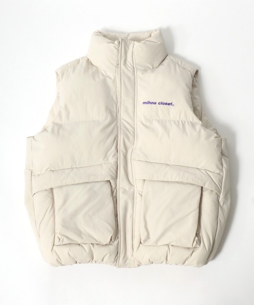 LE PHIEL ルフィル リバーシブルボリュームダウンベスト ベージュ リバティ ボリューム ダウン ベスト ベージュ リバーシブルボリューム