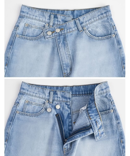 Re:EDIT（リエディ）の「[低身長/高身長/大きいサイズ有]クロスウエストストレートコットンデニムパンツ（デニムパンツ・レディース・ブラック/ブルー/ホワイト/ネイビー/ブルー系その他・TALL/SHORT/X-LARGE/LARGE/MEDIUM）」の17枚目の写真