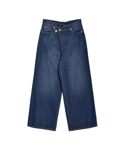 Re:EDIT（リエディ）の「[低身長/高身長/大きいサイズ有]クロスウエストストレートコットンデニムパンツ（デニムパンツ・レディース・ブラック/ブルー/ホワイト/ネイビー/ブルー系その他・TALL/SHORT/X-LARGE/LARGE/MEDIUM）」の22枚目の写真