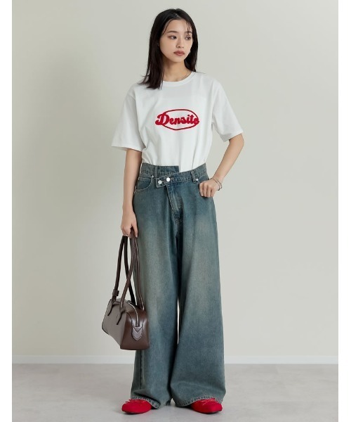 Re:EDIT（リエディ）の「[低身長/高身長/大きいサイズ有]クロスウエストストレートコットンデニムパンツ（デニムパンツ・レディース・ブラック/ブルー/ホワイト/ネイビー/ブルー系その他・TALL/SHORT/X-LARGE/LARGE/MEDIUM）」の7枚目の写真