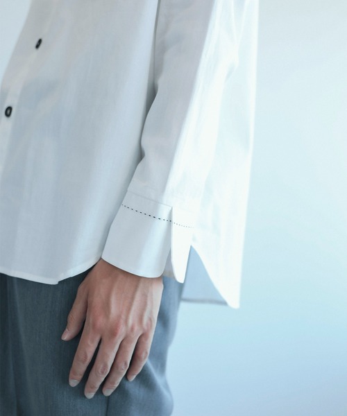 aimoha（アイモハ）の「aimoha menステッチバイカラーシャツ（シャツ/ブラウス・メンズ・パープル/ホワイト・M/L/XL）」の7枚目の写真