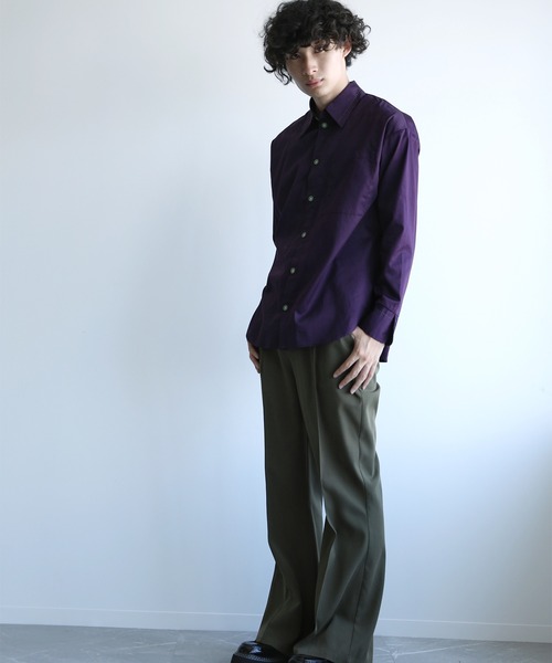 aimoha（アイモハ）の「aimoha menステッチバイカラーシャツ（シャツ/ブラウス・メンズ・パープル/ホワイト・M/L/XL）」の10枚目の写真