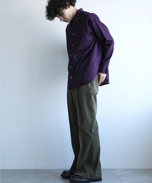 aimoha（アイモハ）の「aimoha menステッチバイカラーシャツ（シャツ/ブラウス・メンズ・パープル/ホワイト・M/L/XL）」の15枚目の写真