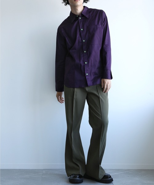 aimoha（アイモハ）の「aimoha menステッチバイカラーシャツ（シャツ/ブラウス・メンズ・パープル/ホワイト・M/L/XL）」の16枚目の写真