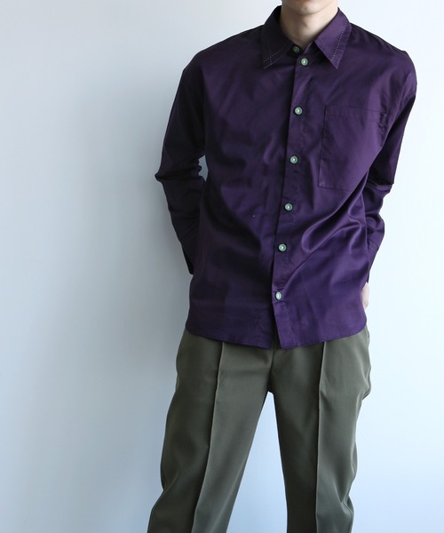 aimoha（アイモハ）の「aimoha menステッチバイカラーシャツ（シャツ/ブラウス・メンズ・パープル/ホワイト・M/L/XL）」の20枚目の写真