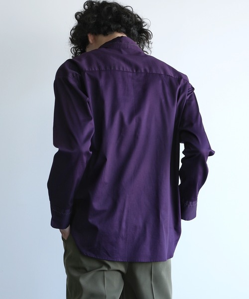 aimoha（アイモハ）の「aimoha menステッチバイカラーシャツ（シャツ/ブラウス・メンズ・パープル/ホワイト・M/L/XL）」の21枚目の写真