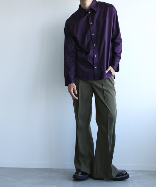 aimoha（アイモハ）の「aimoha menステッチバイカラーシャツ（シャツ/ブラウス・メンズ・パープル/ホワイト・M/L/XL）」の22枚目の写真