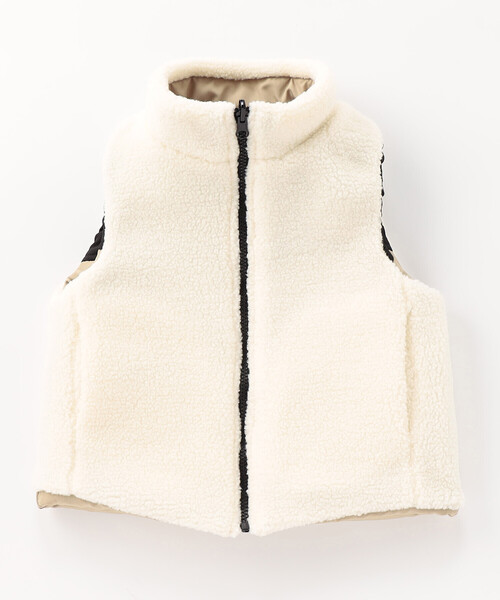COMME CA ISM（コムサイズム）の「【リバーシブル】タフタ×ボア　中綿ベスト（ダウンベスト・キッズ・ベージュ/パープル・110cm/120cm/130cm/140cm/150cm）」の10枚目の写真