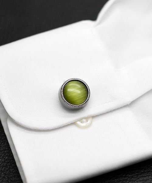 Fun & Daily（ファンアンドデイリー）の「F&D : カラーストーンカフリンクス（カフリンクス・メンズ・グリーン/ホワイト/ブラック/イエロー/ブルー・FREE）」の11枚目の写真