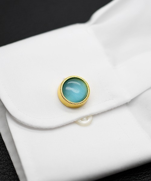 Fun & Daily（ファンアンドデイリー）の「F&D : カラーストーンカフリンクス（カフリンクス・メンズ・グリーン/ホワイト/ブラック/イエロー/ブルー・FREE）」の12枚目の写真