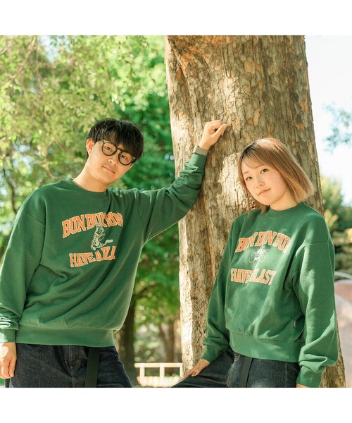 BREEZE（ブリーズ）の「【ファミリーリンク】WEB限定 ゆずみつといっしょトレーナー（パパ）（スウェット・メンズ・グレー/パープル/グリーン・MEDIUM/LARGE）」の6枚目の写真