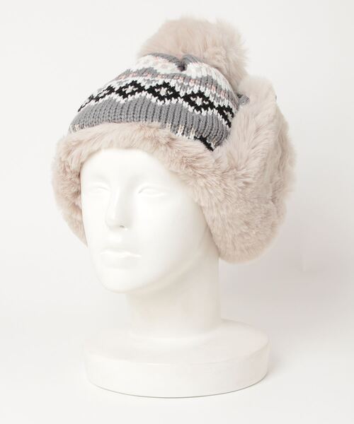 HIKA（ヒカ）の「【HIKA】イヤーフラップ付きジャガードCAP（ニットキャップ/ビーニー）」 - WEAR