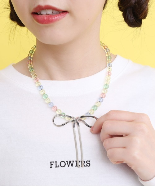 didizizi(ディディジジ)の「チェーンリボン ネックレス(ネックレス・レディース・シルバー/ゴールド・FREE)」の1枚目の写真