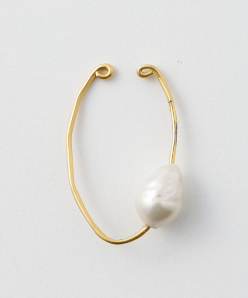 【Ljud/ユード】 ガラスバロックパール オーバルイヤカフ（イヤーカフ）｜collex（コレックス）