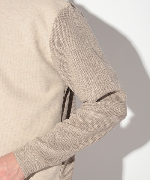 UNION STATION（ユニオンステーション）の「前身カルゼ杢ﾀﾞﾝﾎﾞｰﾙ×ウール混畦ニットクルー（Tシャツ/カットソー・メンズ・ベージュ/ブラック・LL/L/M）」の10枚目の写真