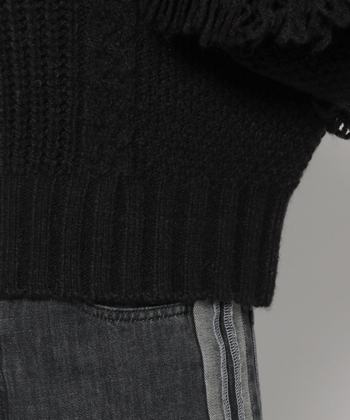 LEPSIM（レプシィム）の「3.5ゲージフリンジショートプルオーバー　983143（ニット/セーター・レディース・オフホワイト/ブラック・FREE）」の19枚目の写真