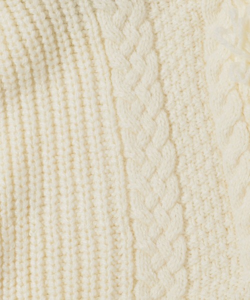 LEPSIM（レプシィム）の「3.5ゲージフリンジショートプルオーバー　983143（ニット/セーター・レディース・オフホワイト/ブラック・FREE）」の21枚目の写真