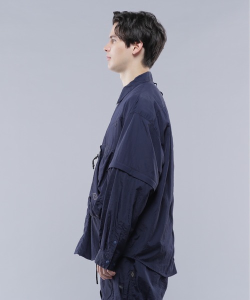MANASTASH(マナスタッシュ)の「MANASTASH/マナスタッシュ/2WAY EXTRA MILE CARGO POCKET SHIRTS/2WAYエクストラマイル カーゴポケットシャツ(シャツ/ブラウス・メンズ・ブラック/ネイビー/グレー・L/XL/M/S)」の9枚目の写真