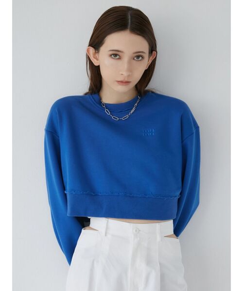 MURUA（ムルーア）の「mumuロゴクロップトスウェット（スウェット・レディース・グレー/ブルー/ホワイト・FREE）」の21枚目の写真