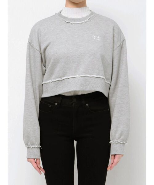 MURUA（ムルーア）の「mumuロゴクロップトスウェット（スウェット・レディース・グレー/ブルー/ホワイト・FREE）」の10枚目の写真