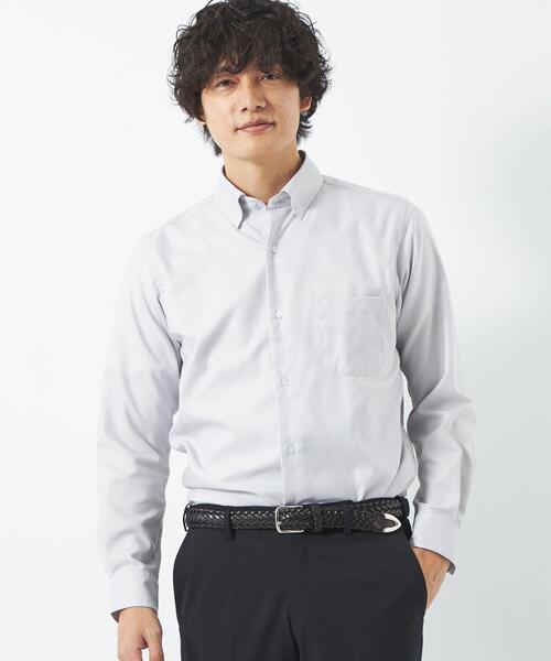 green label relaxing（グリーンレーベルリラクシング）の「エブリット オックスフォード ムジ スナップ ボタンダウン ドレスシャツ -イージーアイロン-（シャツ/ブラウス・メンズ・ライトグレー/ネイビー・XL/L/M/S）」の2枚目の写真