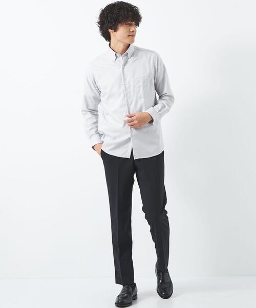 green label relaxing（グリーンレーベルリラクシング）の「エブリット オックスフォード ムジ スナップ ボタンダウン ドレスシャツ -イージーアイロン-（シャツ/ブラウス・メンズ・ライトグレー/ネイビー・XL/L/M/S）」の5枚目の写真