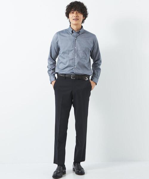 green label relaxing（グリーンレーベルリラクシング）の「エブリット オックスフォード ムジ スナップ ボタンダウン ドレスシャツ -イージーアイロン-（シャツ/ブラウス・メンズ・ライトグレー/ネイビー・XL/L/M/S）」の8枚目の写真