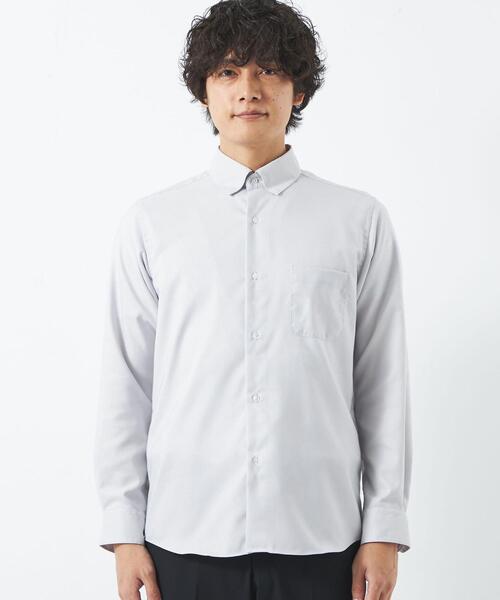 green label relaxing（グリーンレーベルリラクシング）の「エブリット オックスフォード ムジ スナップ ボタンダウン ドレスシャツ -イージーアイロン-（シャツ/ブラウス・メンズ・ライトグレー/ネイビー・XL/L/M/S）」の9枚目の写真