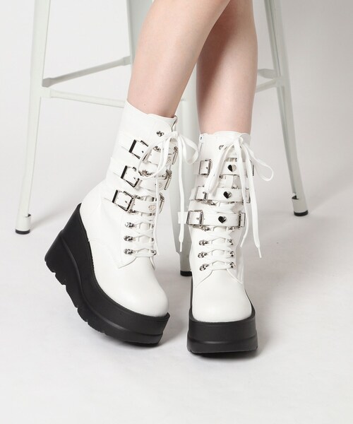 セール】厚底ハート付きベルトブーツ（ブーツ）｜cs T&P（シーエス