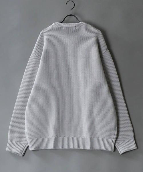 SITRY(シトリー)の「crew neck knit pull over/オーバーサイズ エコニット プルオーバー 吸水速乾 UVカット 洗濯可 帯電防止 抗ピリング(ニット/セーター・メンズ・ブラック/オフホワイト/チャコール/ブルー/グレイッシュベージュ・LL/M/L)」の16枚目の写真