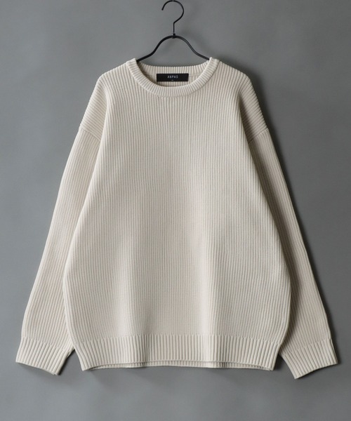 SITRY(シトリー)の「crew neck knit pull over/オーバーサイズ エコニット プルオーバー 吸水速乾 UVカット 洗濯可 帯電防止 抗ピリング(ニット/セーター・メンズ・ブラック/オフホワイト/チャコール/ブルー/グレイッシュベージュ・LL/M/L)」の19枚目の写真