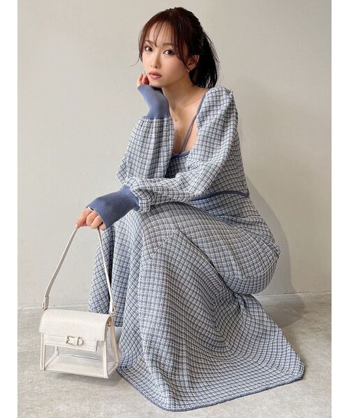 RESEXXY（リゼクシー）の「バイカラーツイードマーメイドニット