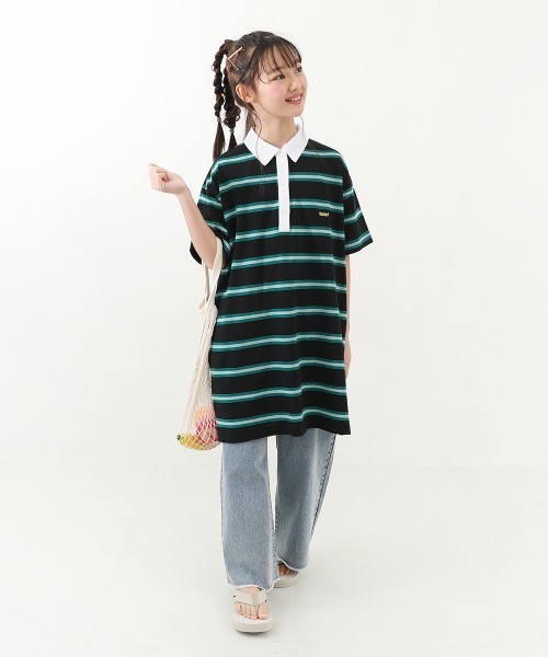 devirock(デビロック)の「ビッグシルエット 5分袖 マルチボーダー ラガーワンピース(ワンピース・キッズ・その他1/その他2/その他3・100cm/110cm/120cm/130cm/140cm/150cm/160cm)」の18枚目の写真