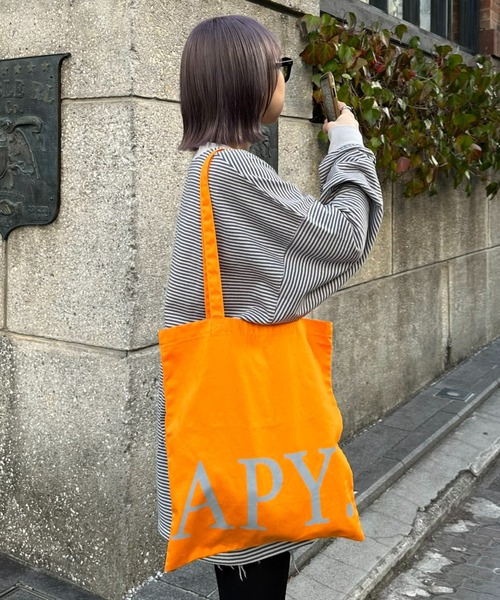 CIAOPANIC TYPY（チャオパニックティピー）の「【UNISEX】ロゴトートバッグ（トートバッグ・メンズ・アイボリー/サックスブルー/ネイビー/オレンジ/ベージュ・FREE）」の5枚目の写真