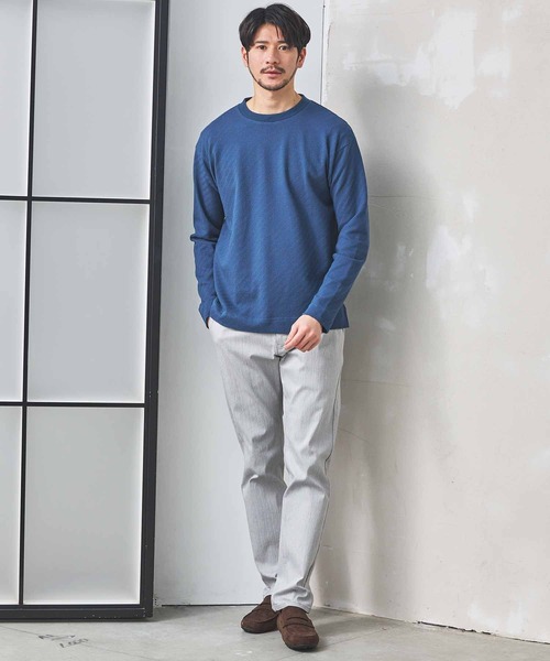 UNION STATION（ユニオンステーション）の「シェブロン柄リンクスジャガードロンT（Tシャツ/カットソー・メンズ・ホワイト/ブルー/ブラック・L/M/S/LL）」の5枚目の写真