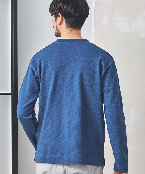 UNION STATION（ユニオンステーション）の「シェブロン柄リンクスジャガードロンT（Tシャツ/カットソー・メンズ・ホワイト/ブルー/ブラック・L/M/S/LL）」の8枚目の写真